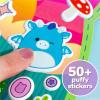 Horizon Group USA Bluey Sticker Playset, 2 Sticker Play Scenes, 35+ Reusable Puffy Bluey Repositionable Stickers for Kids, Perfect for Travel, Screen-Free Fun(Squishmallows)
