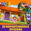 Horizon Group USA Bluey Sticker Playset, 2 Sticker Play Scenes, 35+ Reusable Puffy Bluey Repositionable Stickers for Kids, Perfect for Travel, Screen-Free Fun(Dora)