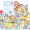 Horizon Group USA Bluey Sticker Playset, 2 Sticker Play Scenes, 35+ Reusable Puffy Bluey Repositionable Stickers for Kids, Perfect for Travel, Screen-Free Fun(Bluey)