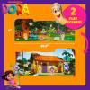 Horizon Group USA Bluey Sticker Playset, 2 Sticker Play Scenes, 35+ Reusable Puffy Bluey Repositionable Stickers for Kids, Perfect for Travel, Screen-Free Fun(Dora)