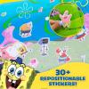 Horizon Group USA Bluey Sticker Playset, 2 Sticker Play Scenes, 35+ Reusable Puffy Bluey Repositionable Stickers for Kids, Perfect for Travel, Screen-Free Fun(Spongebob)