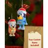 Kurt Adler Bluey and Bingo Ornament Set(Personalized Bluey and Bingo in Santa Hat Ornaments)