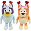 Bluey 2-Pack Smoochy Kiss Plush with Glittery Heart Headband Bingo. 2 Episode-Themed Figures with Moving Arms, 2.5-3″ Poseable Toys for Kids. Recreate Moments from The Show