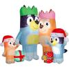 Gemmy Bingo Halloween Inflatable, 3.5 Ft Tall Lighted Bingo in Witch Costume Yard Decoration, Bluey Outdoor Decor with Stakes and Tethers(Bluey Family Scene Christmas)