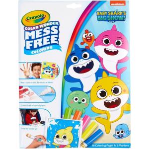 Crayola Bluey Color Wonder Coloring Set, 18 Mess Free Toddler Coloring Pages & 5 Markers, Bluey Activity Set for Kids, Gift for Toddlers, Ages 3+(Baby Shark)