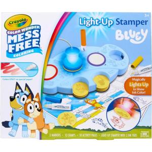 Crayola Magic Light Up Bluey Stamper Art Set, Toddler Mess Free Coloring & Stamping Kit, Essential Easter Basket Stuffer for Kids, Bluey Toys, Gifts for Ages 3, 4, 5(Bluey Color Wonder Stamper)