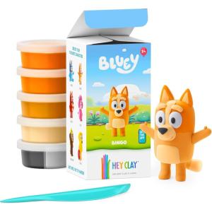 HEY CLAY Bluey & Friends – Air-Drying Clay for Kids – Arts and Crafts Creative Modeling Clay Kit Children Ages 4-8 (Rusty)(Bingo)