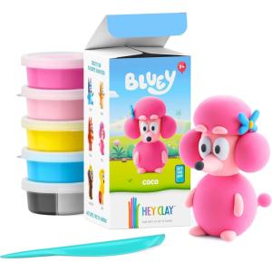 HEY CLAY Bluey & Friends – Air-Drying Clay for Kids – Arts and Crafts Creative Modeling Clay Kit Children Ages 4-8 (Rusty)(Coco)