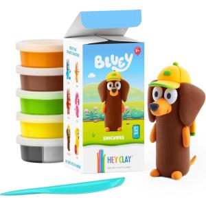 HEY CLAY Bluey & Friends – Air-Drying Clay for Kids – Arts and Crafts Creative Modeling Clay Kit Children Ages 4-8 (Rusty)(Snickers)