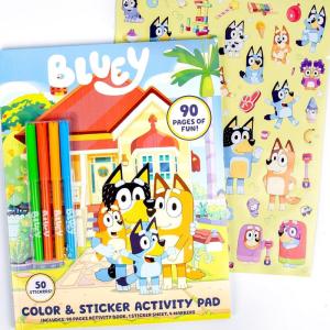 Horizon Group USA Activity Book for Kids, Coloring and Sticker Games for Children, Includes Markers, Bluey(Bluey)