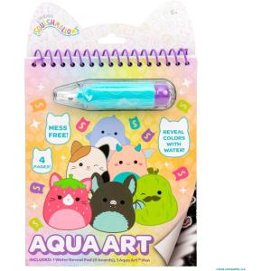 Horizon Group USA Bluey Aqua Art – Reusable Water Reveal Activity Pages With Water Pen for No-Mess Drawing and Coloring(Squishmallows)