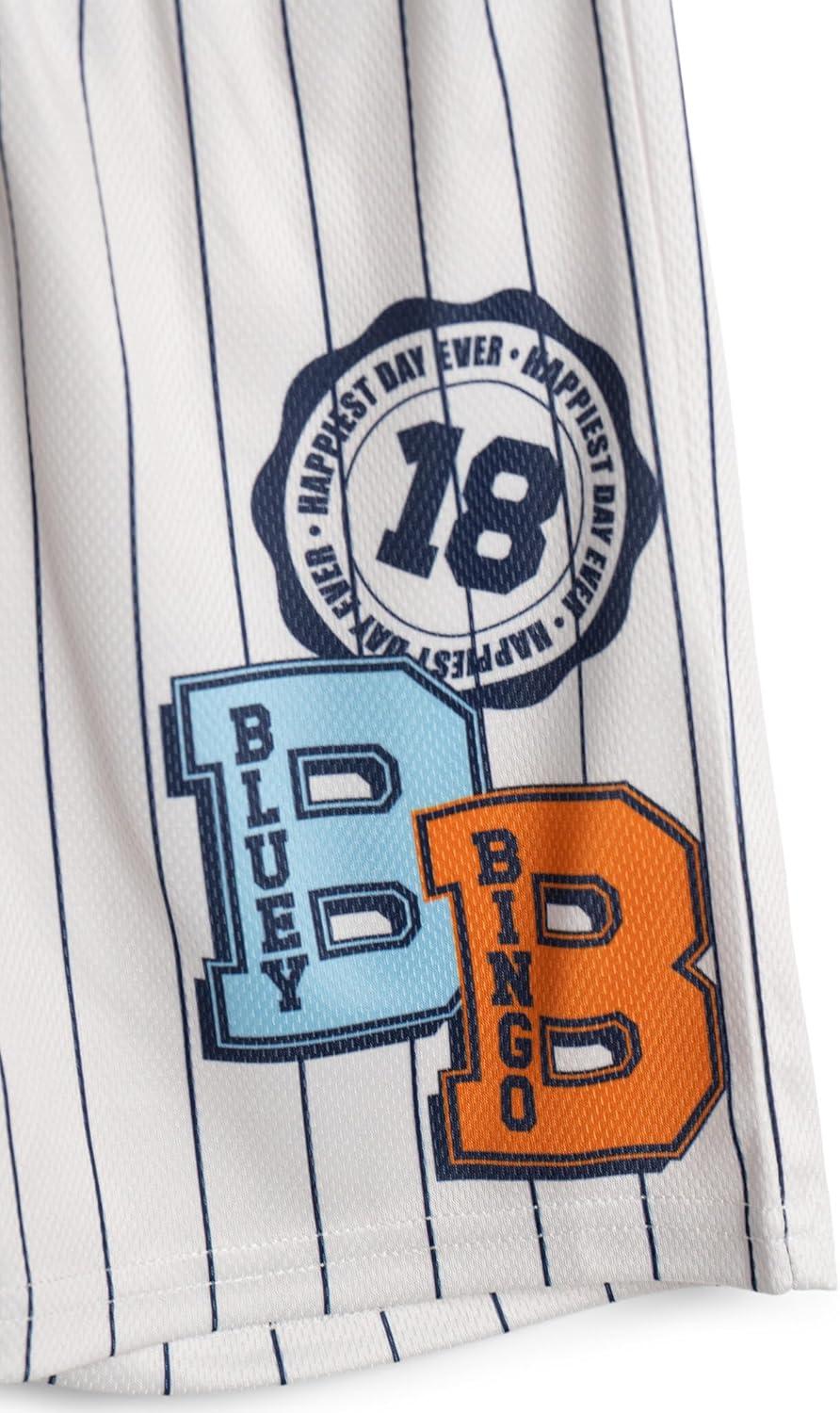 imageBluey Athletic Mesh Baseball Jersey TShirt and Shorts Outfit Set Infant to Big Kid Sizes 12 Months 1012Warm Gray Orange