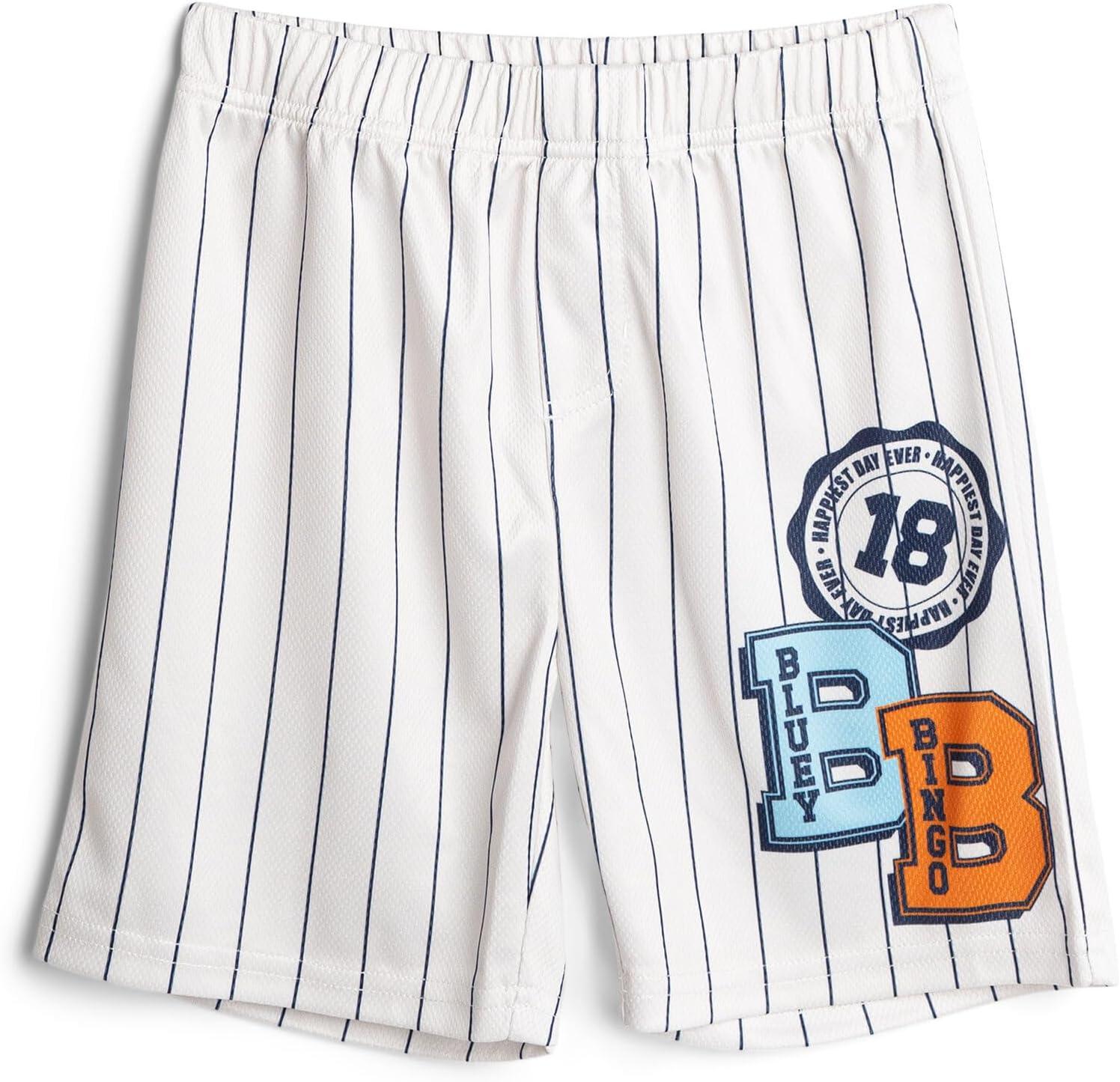 imageBluey Athletic Mesh Baseball Jersey TShirt and Shorts Outfit Set Infant to Big Kid Sizes 12 Months 1012Warm Gray Orange