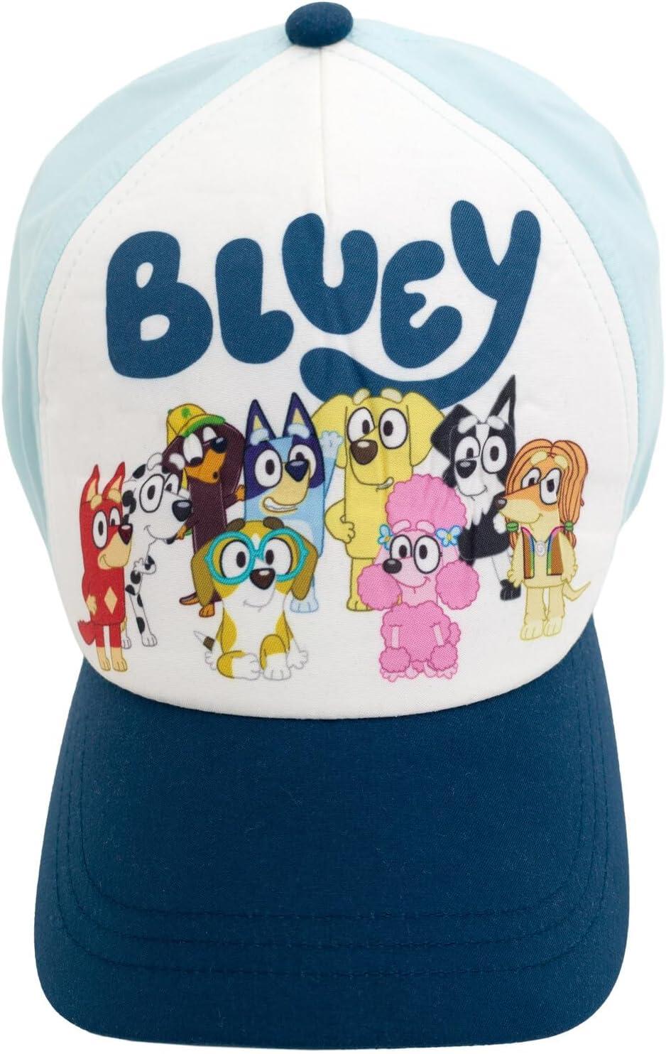 imageBluey Drop Shoulder TShirt French Terry Shorts and Adjustable Snapback Baseball Cap 3 Piece Outfit Set Toddler to Big KidBluey Friends