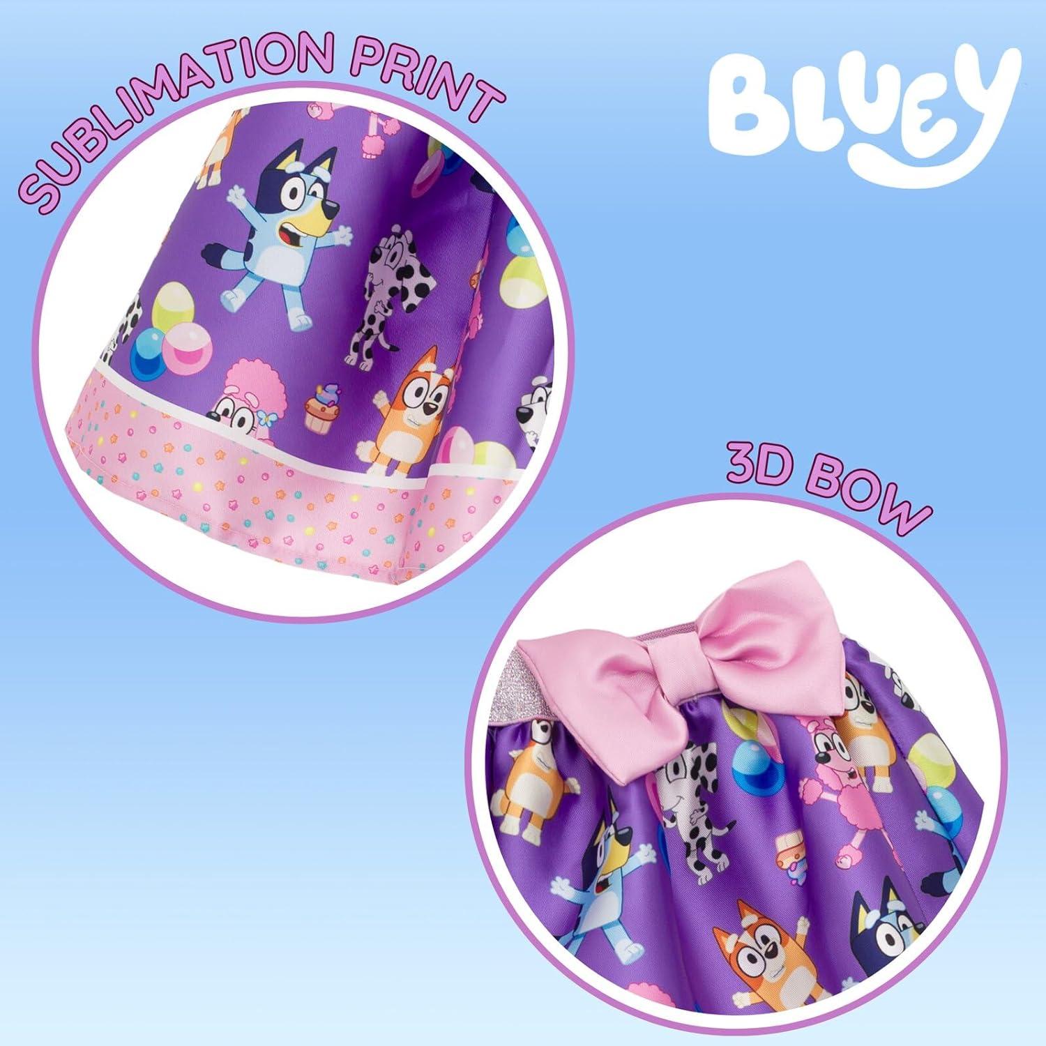 imageBluey Floral Birthday TShirt and Mesh Tulle Skirt Outfit Set Infant to Big Kid Sizes 12 Months 1012Purple Pink Bluey Friends