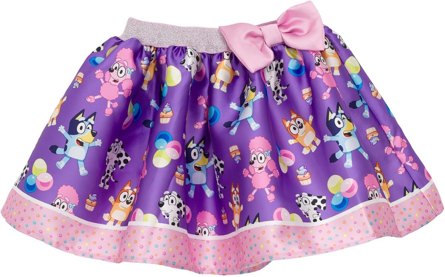 imageBluey Floral Birthday TShirt and Mesh Tulle Skirt Outfit Set Infant to Big Kid Sizes 12 Months 1012Purple Pink Bluey Friends