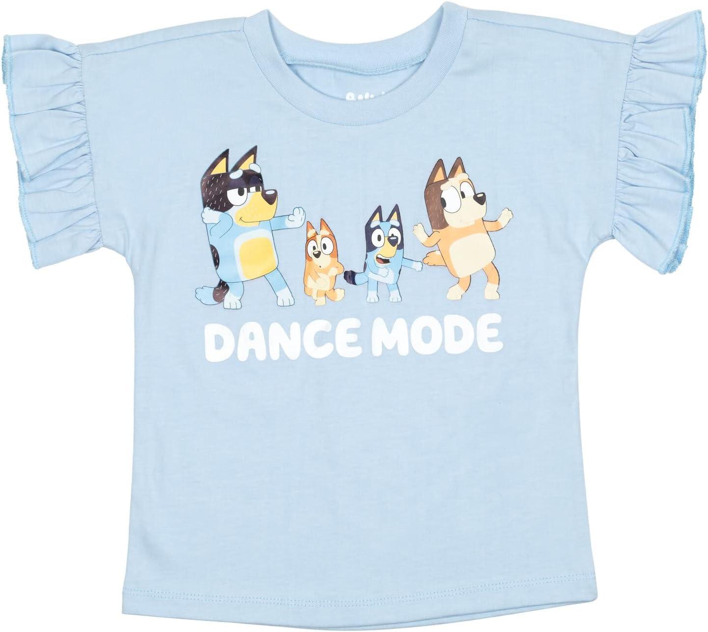 imageBluey Girls 3 Pack TShirts Toddler to Big Kid Sizes 2T 1012Blue Grey Pink