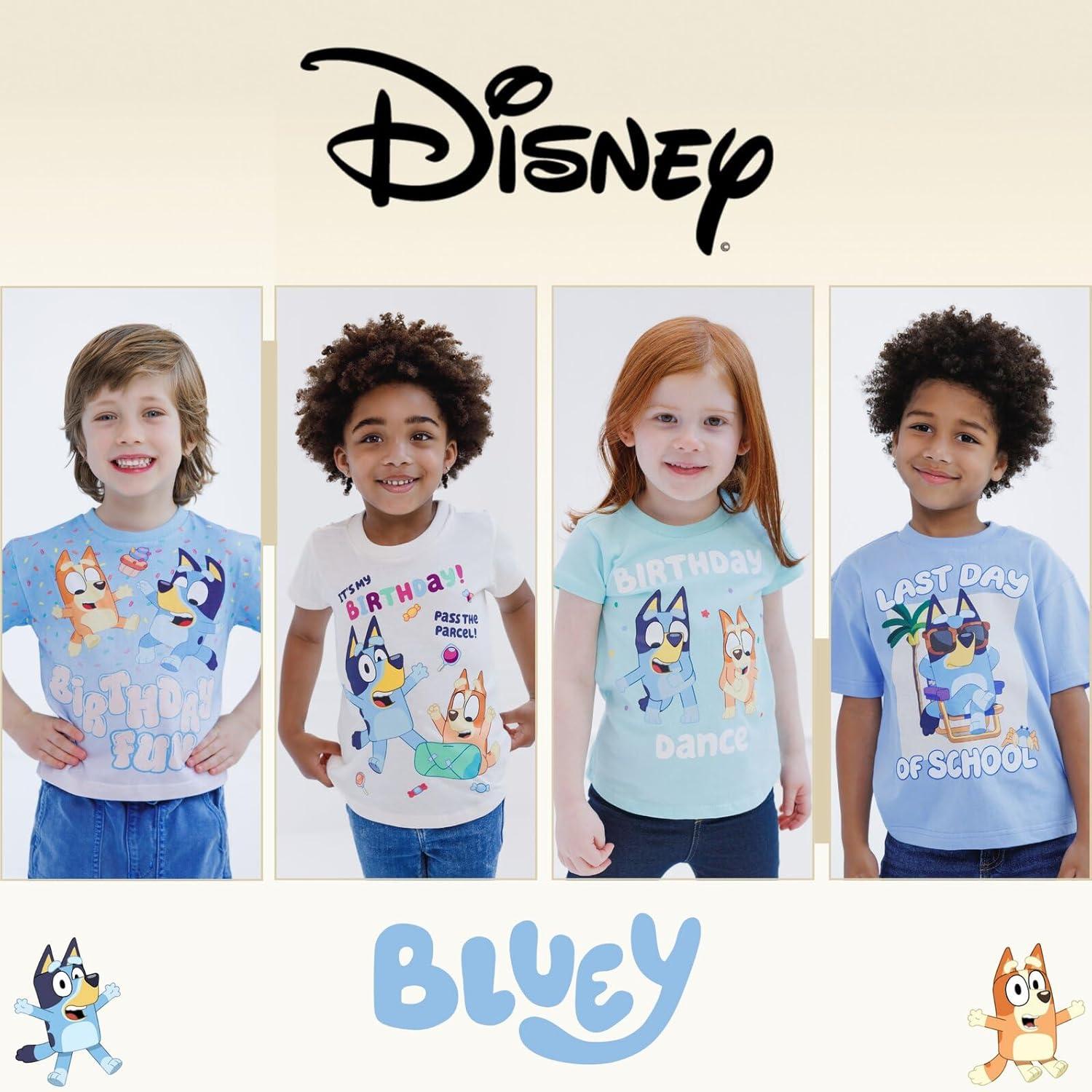 imageBluey July 4th Halloween Christmas Birthday School Heart TShirt Infant to Big Kid Sizes 12 Months 1012Blue Birthday Fun