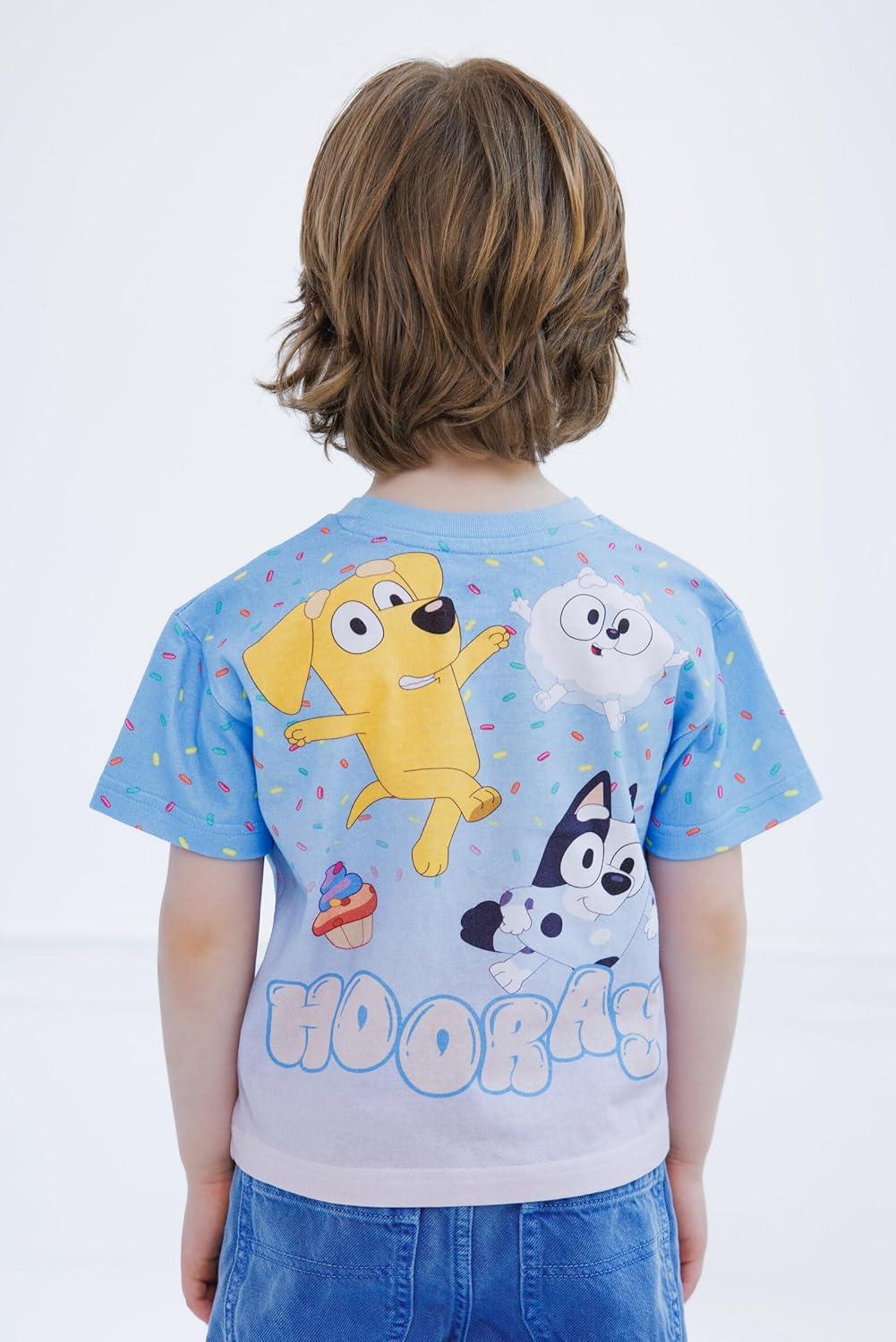 imageBluey July 4th Halloween Christmas Birthday School Heart TShirt Infant to Big Kid Sizes 12 Months 1012Blue Birthday Fun