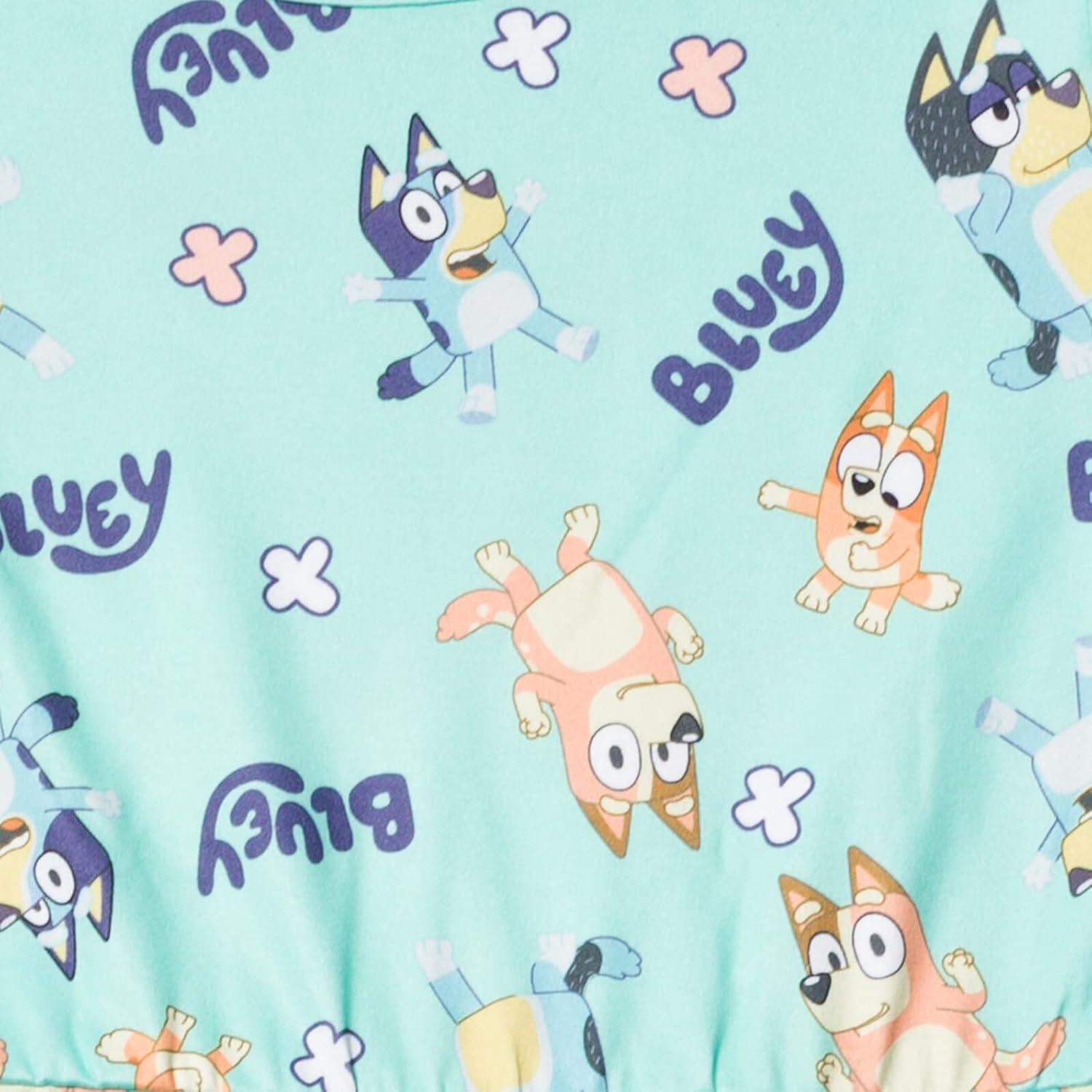 imageBluey Mom Dad Bingo Girls 2 Pack Skater Dresses Toddler to Big KidBlue