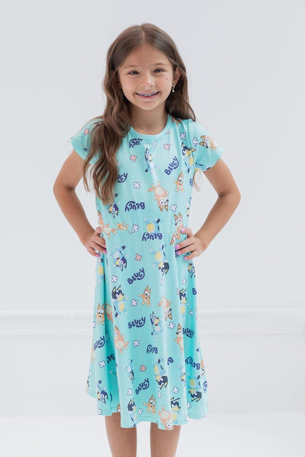 imageBluey Mom Dad Bingo Girls 2 Pack Skater Dresses Toddler to Big KidBlue