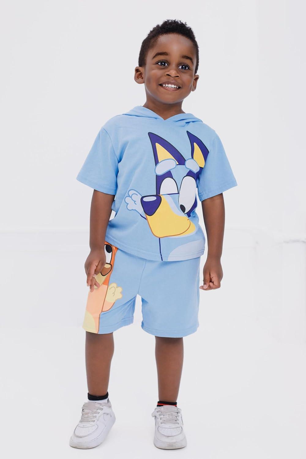 imageBluey Pullover Hoodie and French Terry Shorts Toddler to Big Kid Sizes 2T 1012Blue Bluey Bingo