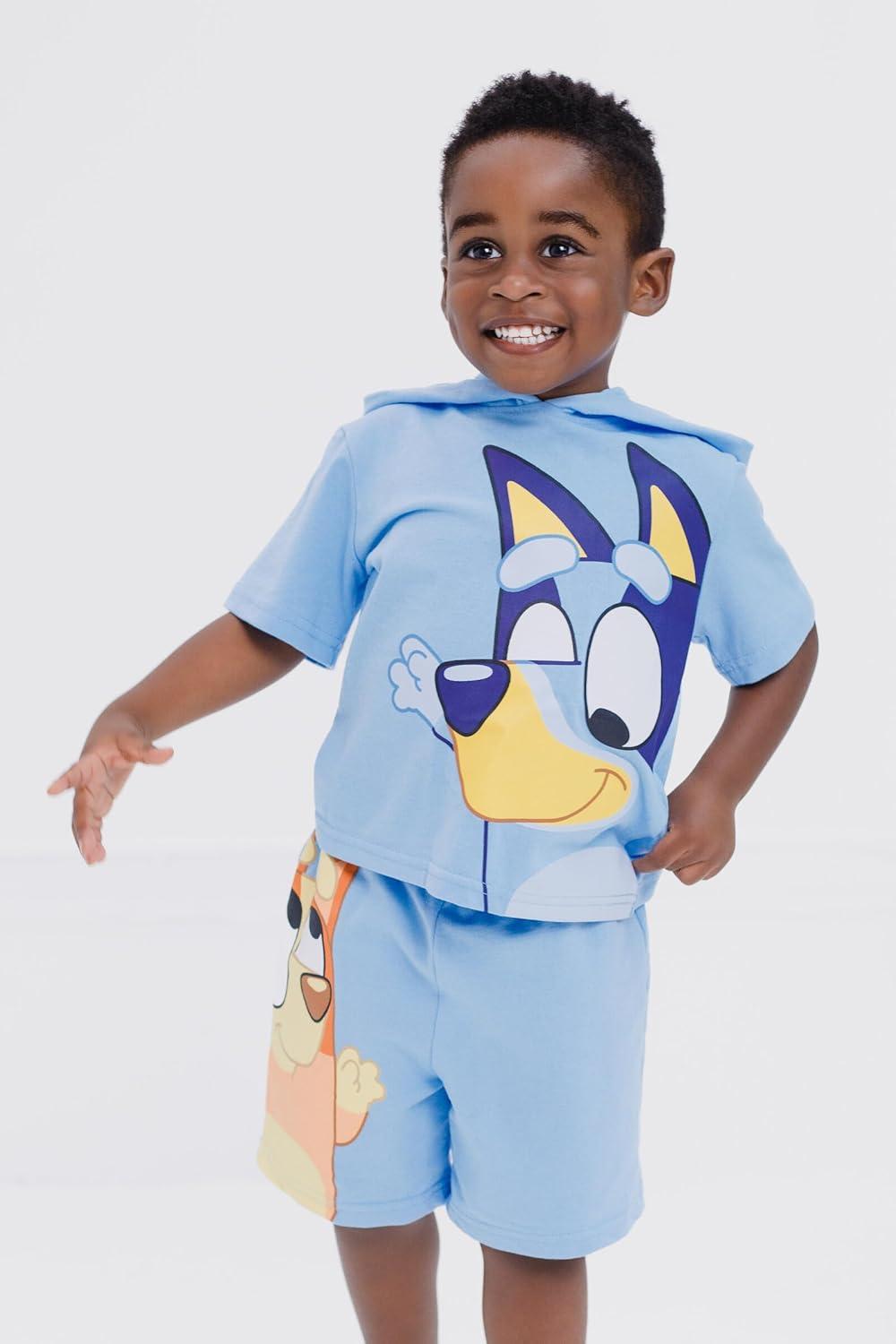 imageBluey Pullover Hoodie and French Terry Shorts Toddler to Big Kid Sizes 2T 1012Blue Bluey Bingo