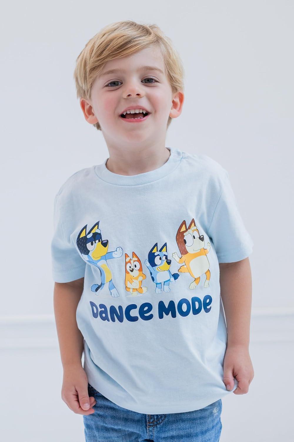 imageBluey Shirts 3 Pack Boys TShirts for Summer Pack of 3 Boys Tshirt Kids Cotton T ShirtBlue