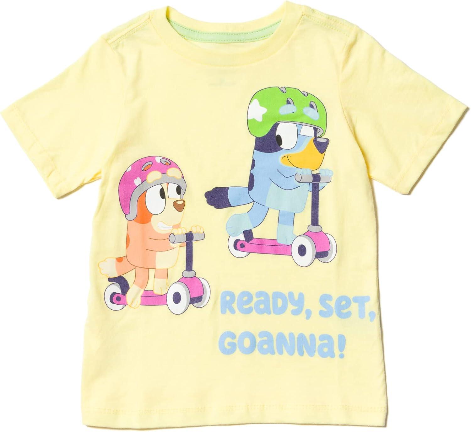 imageBluey Shirts 3 Pack Boys TShirts for Summer Pack of 3 Boys Tshirt Kids Cotton T ShirtGrey Yellow Green