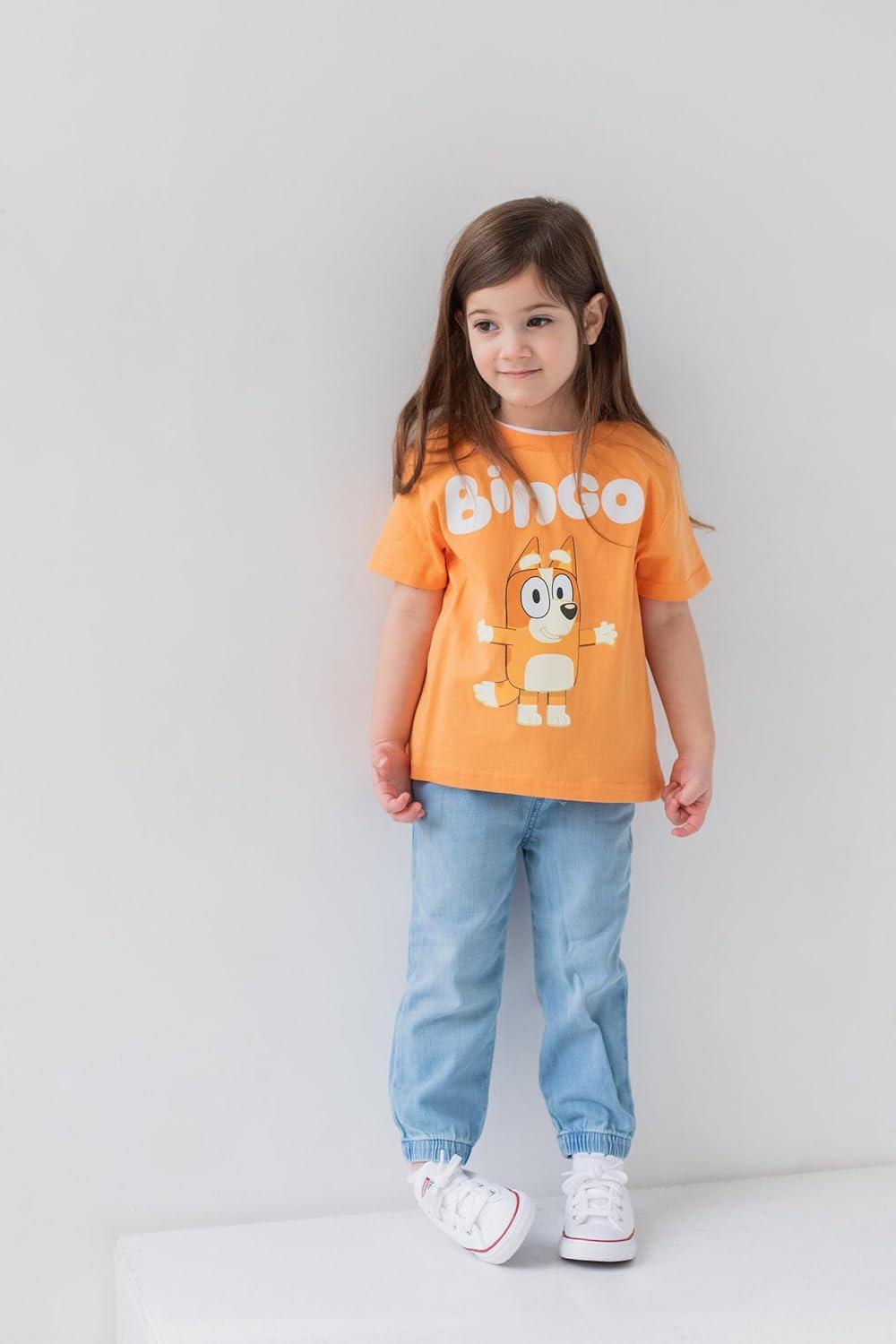 imageBluey Shirts 3 Pack Boys TShirts for Summer Pack of 3 Boys Tshirt Kids Cotton T ShirtOrangeBlueGray