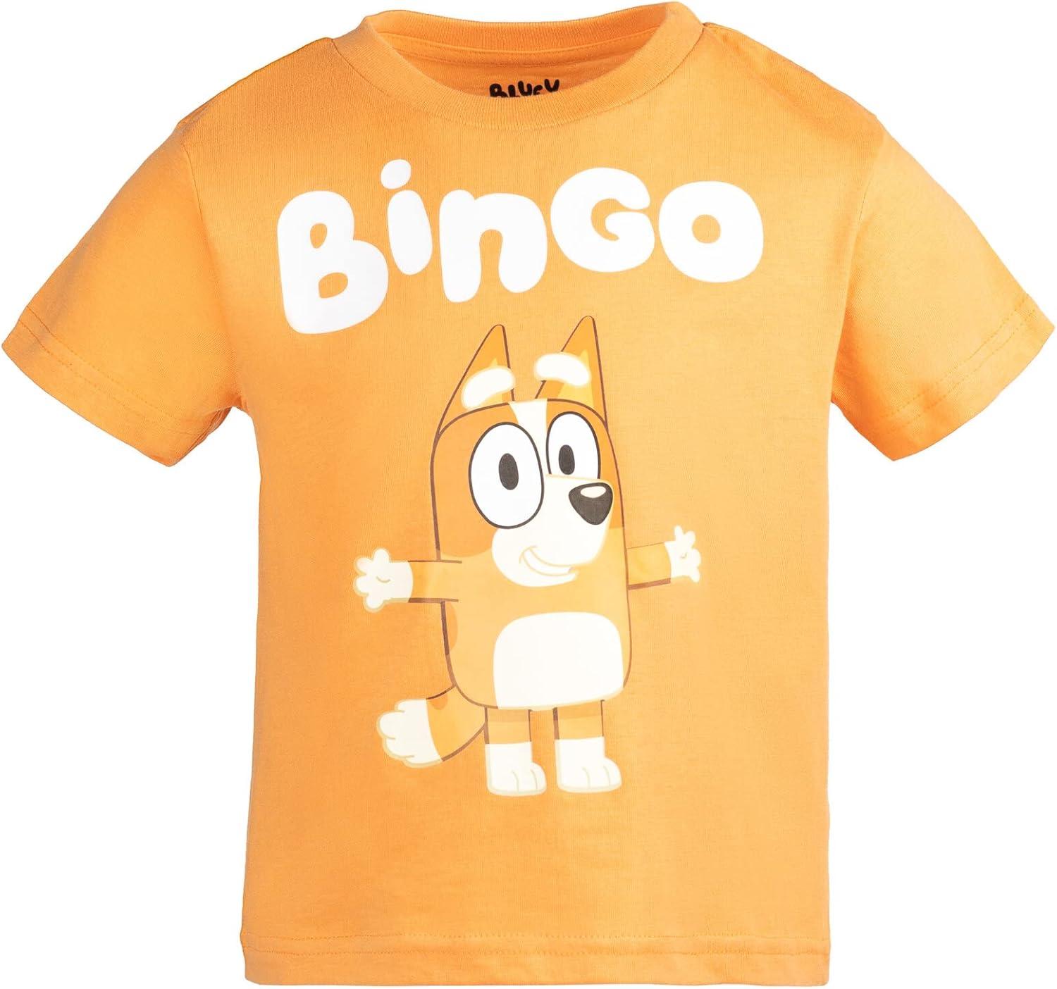 imageBluey Shirts 3 Pack Boys TShirts for Summer Pack of 3 Boys Tshirt Kids Cotton T ShirtOrangeBlueGray