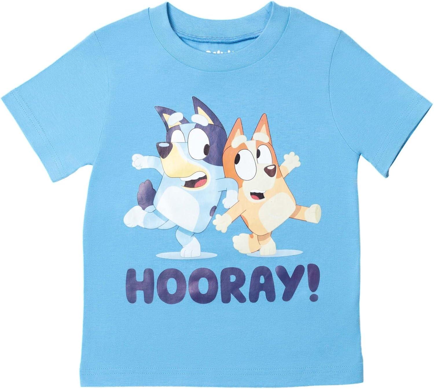 imageBluey TShirt and Mesh Shorts Outfit Set Infant to Big Kid Sizes 12 Months 1012Blue
