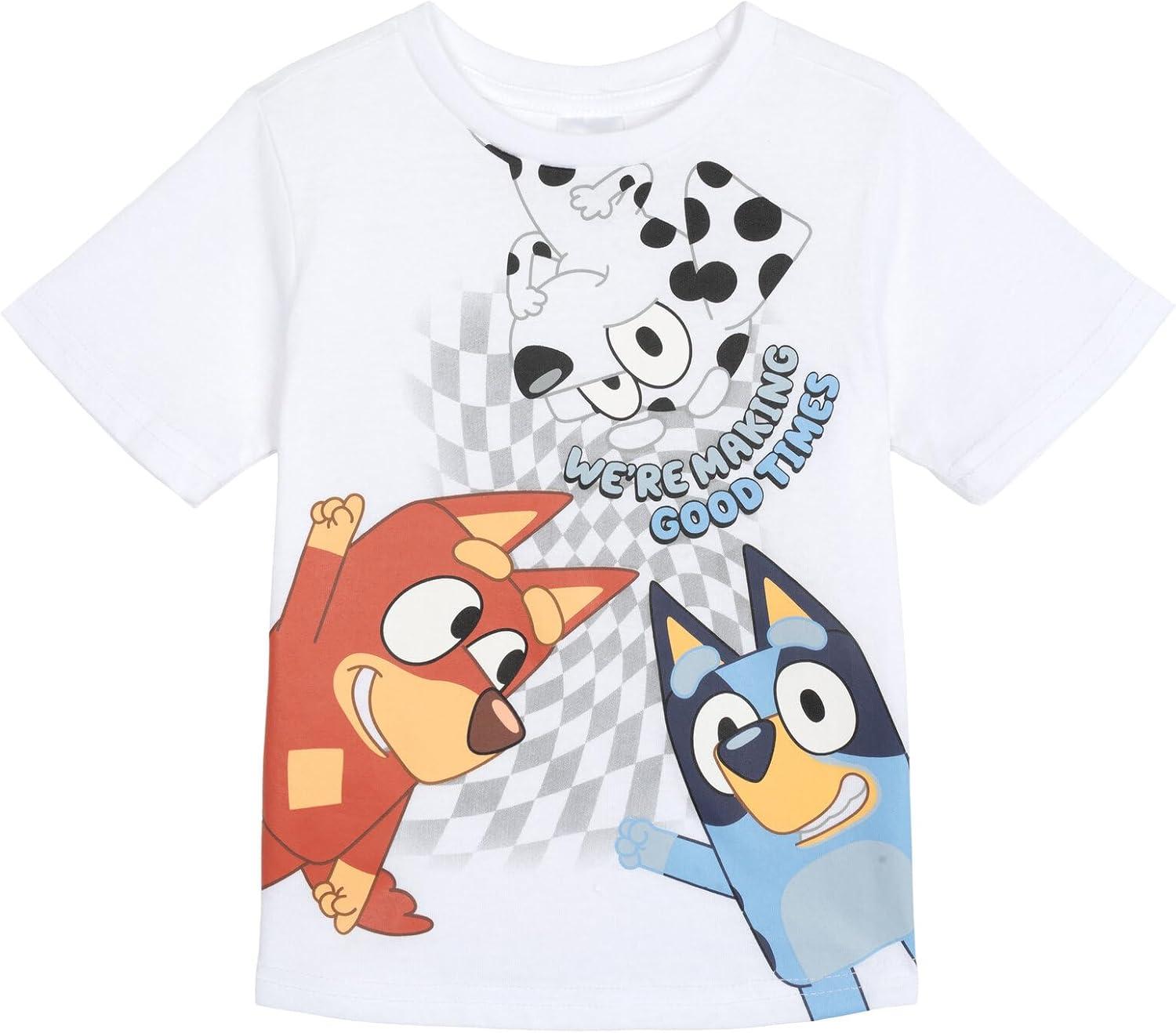 imageBluey TShirt and Mesh Shorts Outfit Set Infant to Big Kid Sizes 12 Months 1012White Black