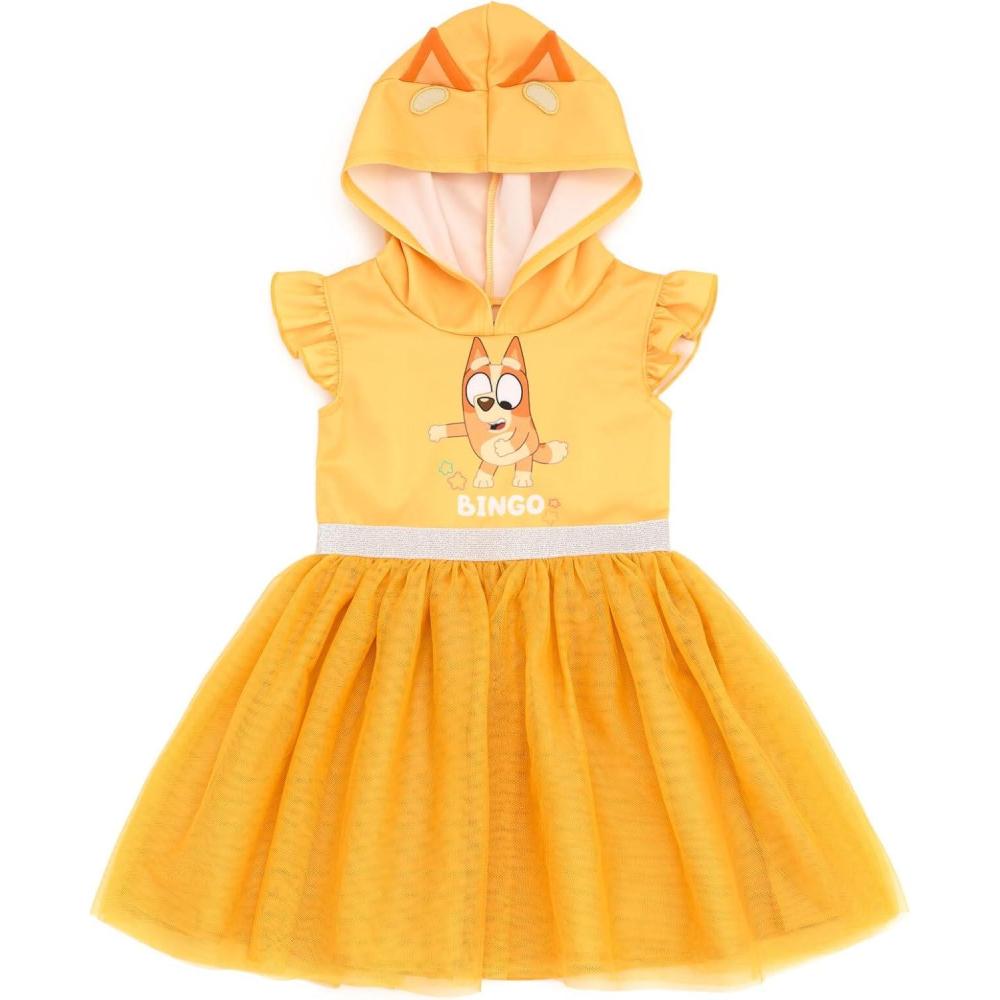 imageBluey Bingo Girls Mesh Cosplay Dress Toddler to Big KidBingo Bluey