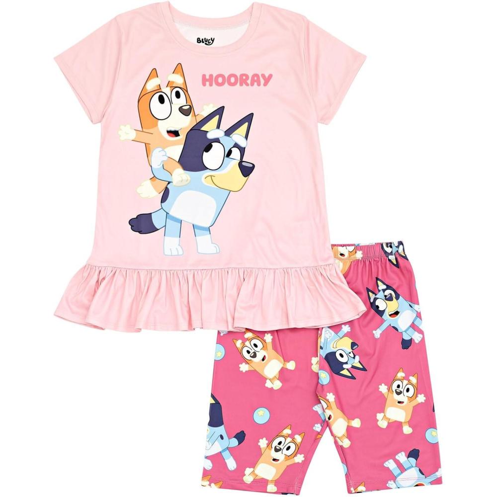 imageBluey Bingo Girls TShirt and Shorts Outfit Set Toddler to Big KidPink