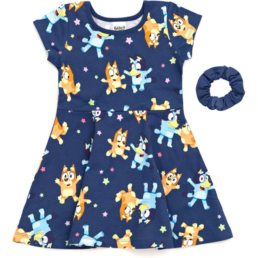 imageBluey Bingo Skater Dress and Scrunchie Infant to Big KidBlue