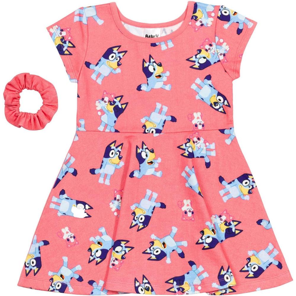 imageBluey Bingo Skater Dress and Scrunchie Infant to Big KidPink