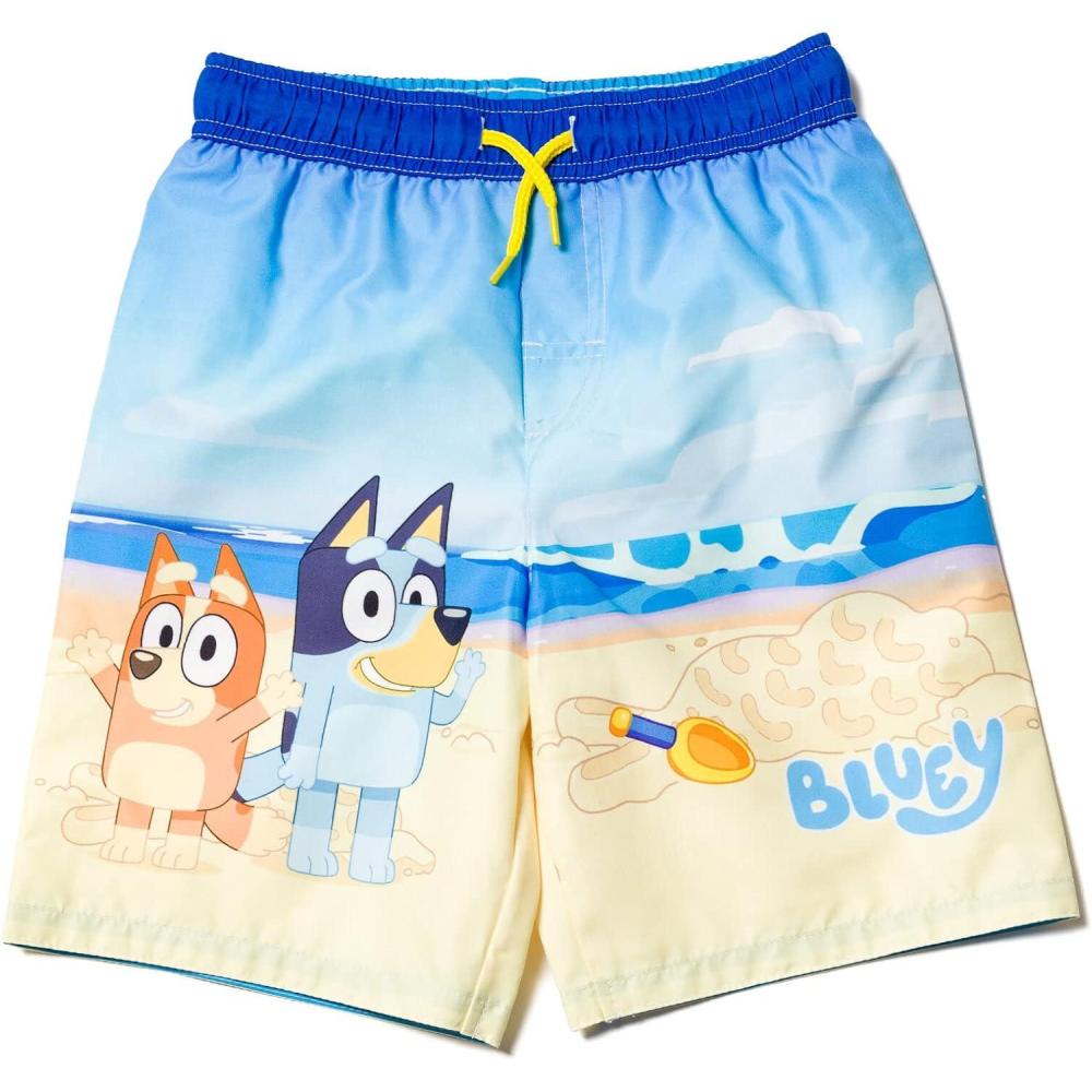 imageBluey Bingo UPF 50 Swim Trunks Bathing Suit Toddler to Little Kid Sizes 2T  78Blue