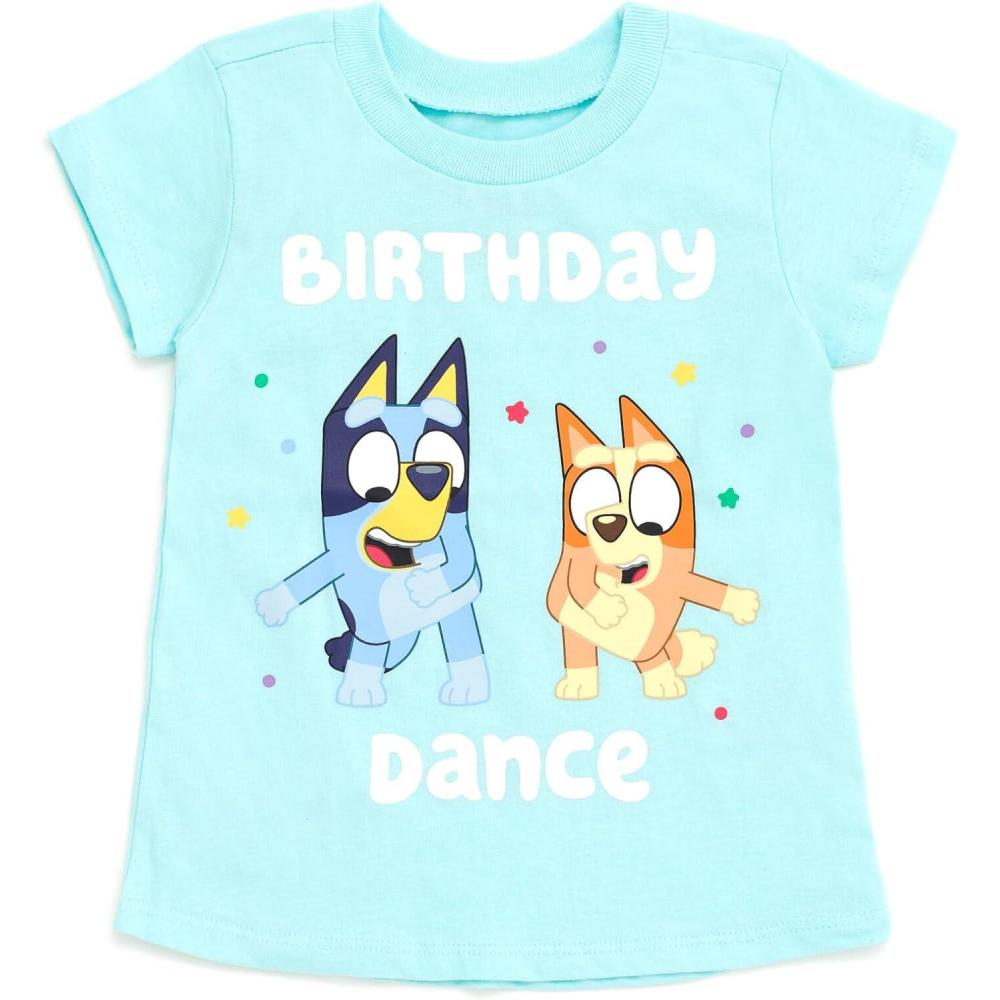 imageBluey July 4th Halloween Christmas Birthday School Heart TShirt Infant to Big Kid Sizes 12 Months  1012Blue  Birthday