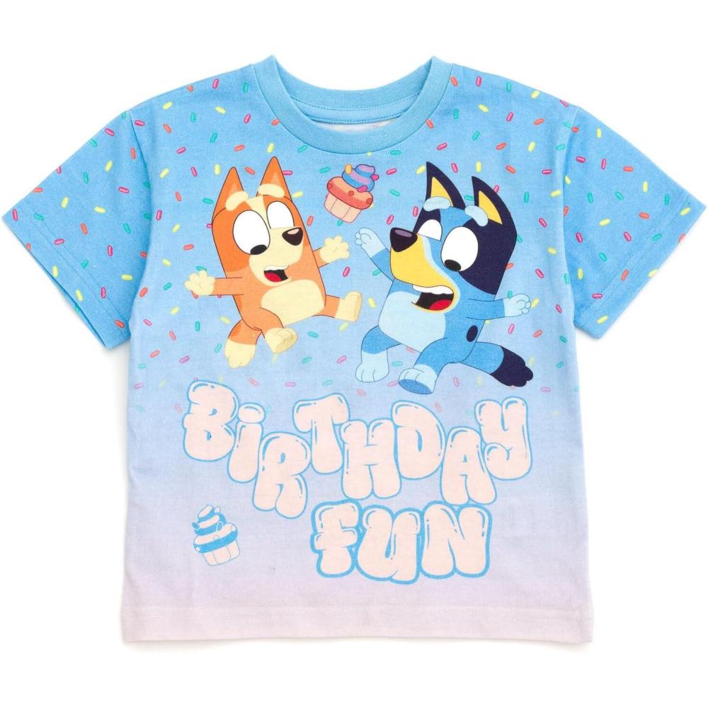 imageBluey July 4th Halloween Christmas Birthday School Heart TShirt Infant to Big Kid Sizes 12 Months  1012Blue  Birthday Fun