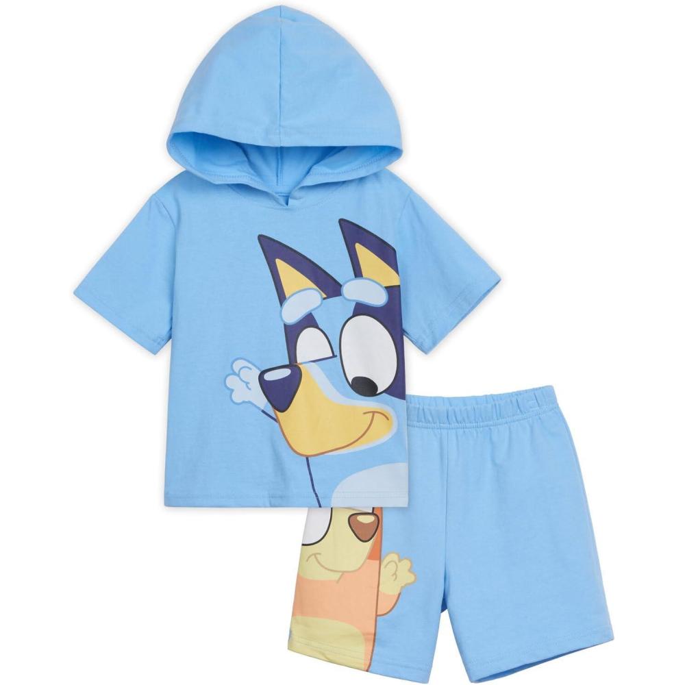 imageBluey Pullover Hoodie and French Terry Shorts Toddler to Big Kid Sizes 2T  1012Blue  Bluey  Bingo