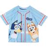 Bluey Athletic Mesh Baseball Jersey T-Shirt and Shorts Outfit Set Infant to Big Kid Sizes (12 Months – 10-12)(Blue)