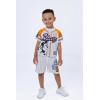 Bluey Athletic Mesh Baseball Jersey T-Shirt and Shorts Outfit Set Infant to Big Kid Sizes (12 Months – 10-12)(Warm Gray / Orange)