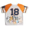 Bluey Athletic Mesh Baseball Jersey T-Shirt and Shorts Outfit Set Infant to Big Kid Sizes (12 Months – 10-12)(Warm Gray / Orange)