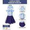 Bluey Bingo Girls Mesh Cosplay Dress Toddler to Big Kid(Blue)
