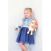 Bluey Bingo Girls Mesh Cosplay Dress Toddler to Big Kid(Blue)