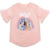 Bluey Bingo Girls T-Shirt Leggings and Scrunchie 3 Piece Outfit Set Toddler to Little Kid(Pink)