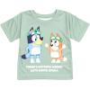 Bluey Bingo Girls T-Shirt and Shorts Outfit Set Toddler to Big Kid(Green / Blue)