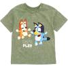 Bluey Drop Shoulder T-Shirt and Shorts Outfit Set Toddler to Big Kid Sizes (2T – 10-12)(Green)