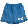 Bluey Floral Girls Tank Top Chambray Shorts and Bucket Sun Hat 3 Piece Outfit Set Toddler to Big Kid(Purple / Blue)
